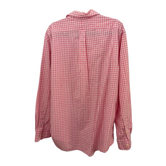 Ralph Lauren Custom Fit Mens Shirt XXL Pink Gingham Check Green Pony Preppy - Picture 4 of 10